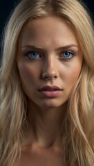Naklejka premium Mesmerizing Blue-Eyed Blonde Beauty