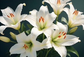 Fototapeta premium Lilies flower closeup Realistic Light with summer season flower concept