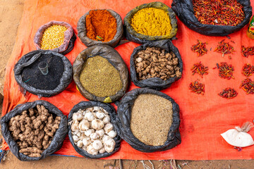 Ethiopia, different species for sale at the market.