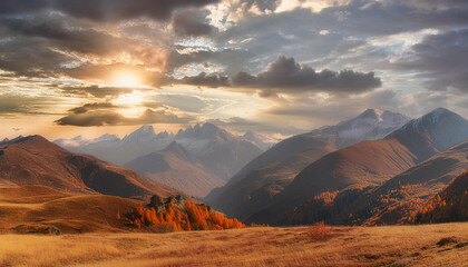 Fototapeta premium sunset over the mountains