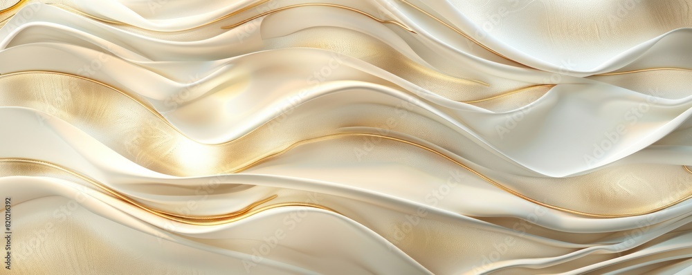 Wall mural a gold and white wave patterned background