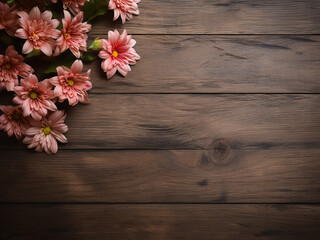 Floral beauty meets textured wood with space to spare