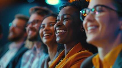 Obraz premium Businesspeople watching a presentation.