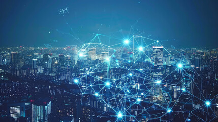 Naklejka premium Communication network concept. 5G