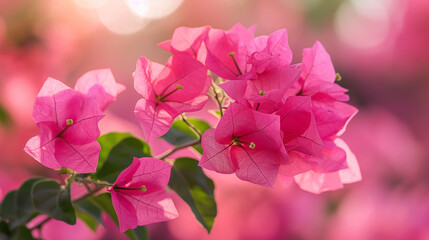 pink bougainvillea flower at sunshine in the garden 