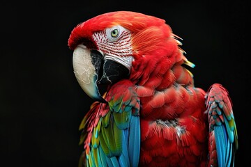 Naklejka premium Portrait of beautiful plumage parrot.