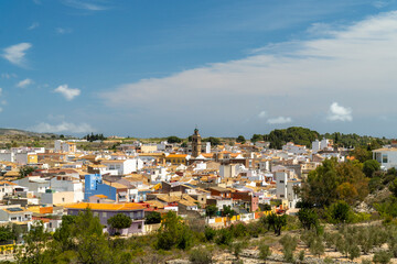 Obraz premium Landscape with Gata de Gorgos town on background, on a sunny day