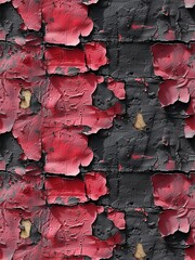 Red and black grunge wallpaper, seamless repetitive texture on vintage wall