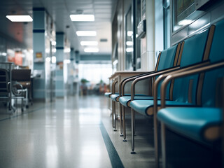 Naklejka premium Blurred hospital waiting zone serves as a background