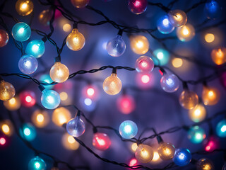 Vector illustration of abstract Christmas lights background