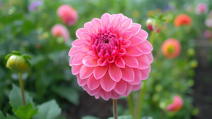 pink dahlia flower in garden