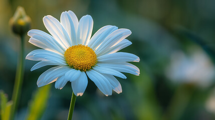 Fototapeta premium white and yellow daisy flower in the field 