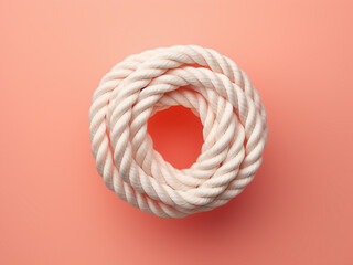 Knots of white rope contrast beautifully on peach surface