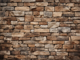 Fototapeta premium Old brick texture forms backdrop of ancient stone wall