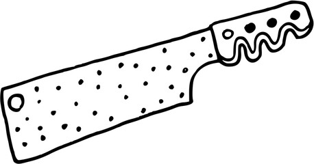 Restaurant, Café , Bon Appétit Doodle Line Art Illustration. KnifeHand Drawn Pencil Vector Clip Art.