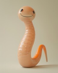 Fototapeta premium 3D cute and happy baby earthworm.