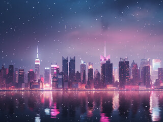 Obraz premium Pink-toned cityscape creates a beautiful, blurry backdrop