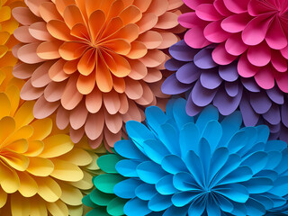 Vibrant background crafted from a variety of colored cardboard papers