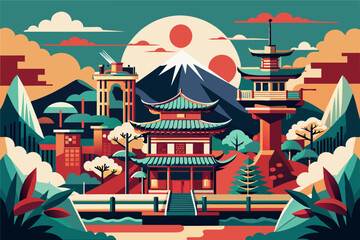 illustration of a asian theme