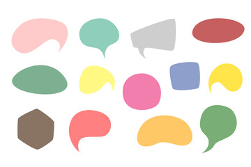 Vector set of speech bubbles, different shapes. Hand drawn elements, isolated in white background.