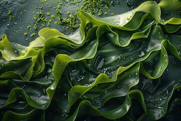 Wakame algae background.