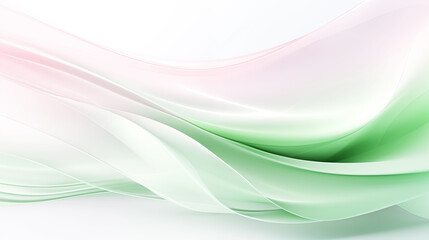 light pink and light green curved lines on white background