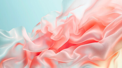Obraz premium Abstract coral pink color with pastel blue background, fluid creative concept composition with minimal natural elegance copy space