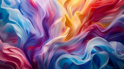 Obraz premium A colorful, abstract painting with a lot of different colors and shapes