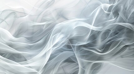 Obraz premium A white and gray image of a smokey, wavy line
