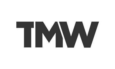 TMW logo design template with strong and modern bold text. Initial based vector logotype featuring simple and minimal typography. Trendy company identity.