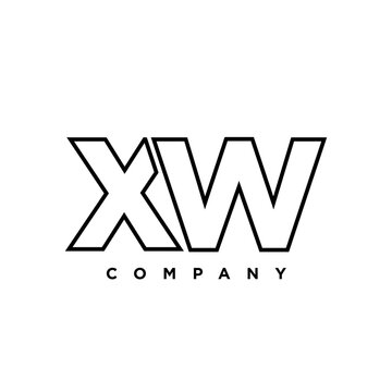 Letter X and W, XW logo design template. Minimal monogram initial based logotype.