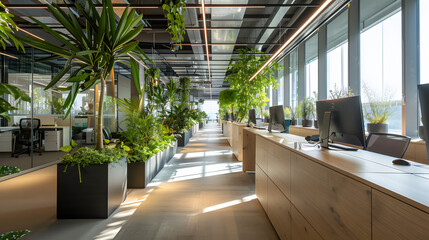 Open-plan office with a focus on sustainable design.
