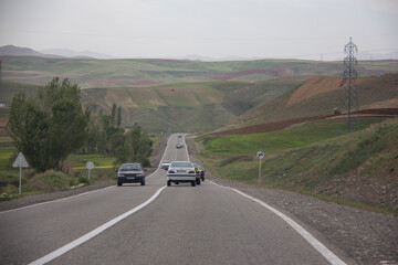 Fototapeta premium Road photos from the highways of western Iran while traveling to the western cities of Iran