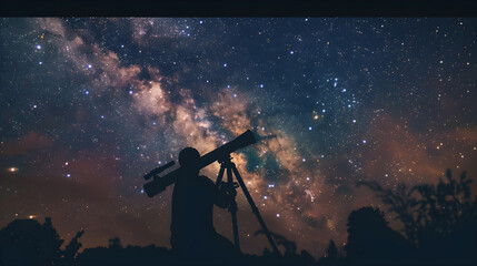 Stargazing Adventure: A Tranquil Night Under the Shimmering Sky and Enchanting Milky Way Galaxy
