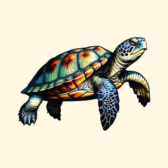 Watercolor Turtle Illustration Style