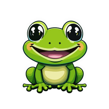 recommend clip art: Vector illustration of cute frog cartoon.