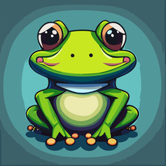 Fototapeta premium Vector illustration of cute frog cartoon.