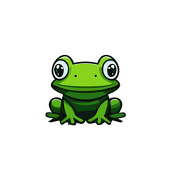 Naklejka premium Vector illustration of cute frog cartoon.