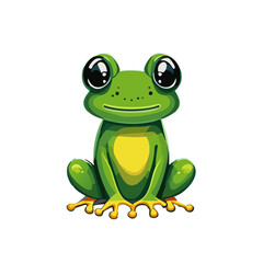 Obraz premium Vector illustration of cute frog cartoon.