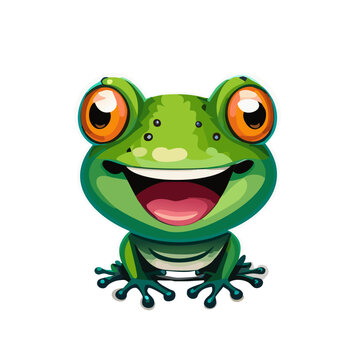 recommend clip art: Vector illustration of cute frog cartoon.