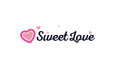 Sweet love heart business name logo design ideas 
