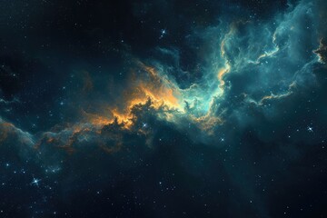 Obraz premium Amazing cosmic scene with stars and planets