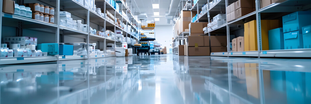 Efficient healthcare supply chain management ensures timely delivery of medical supplies and medications. Concept Healthcare Supply Chain Management, Timely Delivery, Medical Supplies, Medications AI
