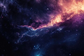 Fototapeta premium Colorful galaxy with nebulas and cosmic dust