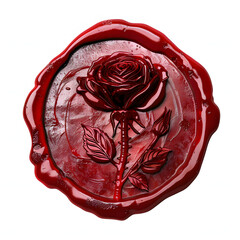 Rose wax seal png collage sticker isolated on white background, cinematic, png
