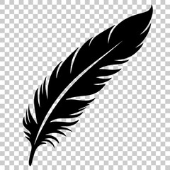 Feather icon or logo. Vector illustration isolated on transparent background