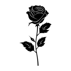 Rose icon. Flower silhouette. Vector illustration
