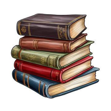 recommend clip art: A sticker of Stack of old books