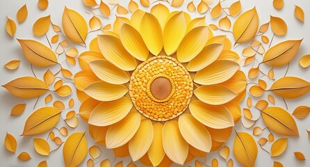 A flat lay of vibrant flower petals scattered artfully on a pristine white background, creating a delicate and colorful composition.
