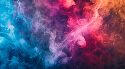 A colorful smokey background with a purple and blue swirl